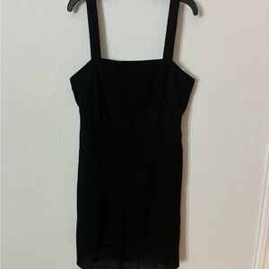 Cotton On Black Smocked Mini Dress Square Neck Adjustable Straps S/P